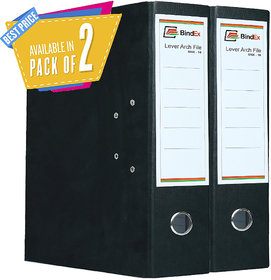 BindEx Premium Quality Office Lever Arch Box File Laminated (Black) Pack of 2