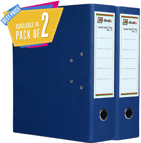 BindEx Premium Quality Office Lever Arch Box File Laminated (Blue) Pack of 2