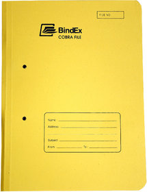 BindEx Premium Quality Office Spring File Laminated Yellow) Pack of 5