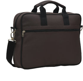 AQUADOR laptop cum messenger bag with brown faux vegan leather(Code AB-S-1463-Brown)