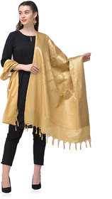 Silkfab Beige Banarasi Silk Banarasi Dupatta