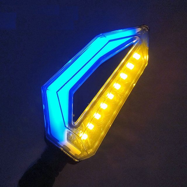 Buy Auto Addict Bike Indicator Lights D shaped 4Pcs 9 LED DRL (Blue) Turn  Signal Lights Yellow For Honda Activa 5G Online @ ₹369 from ShopClues
