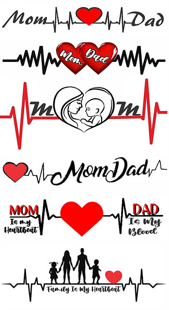 Heartbeat Mom Dad Tattoo Design  Unique Family Designs