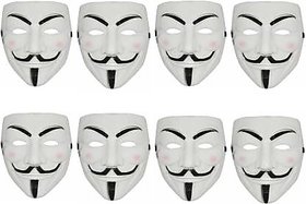 White Vendetta Character 8masks Party Mask  (Multicolor, Pack of 8)