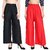 Anshu Imported Rayon Black and Red Palazzo Pant Indian Ethnic Plain Casual Wear Palazzo Pant for Women's and Girls