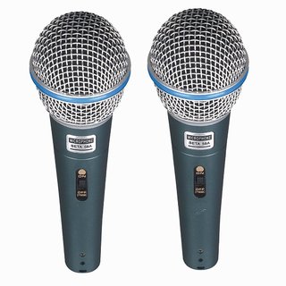                       AMRIT 2 PCS BETA 58A PROFESSIONAL DYNAMIC VOCAL MICROPHONES WITH XLR CABLES                                              