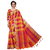 Rumon Checkered Daily Wear Handloom Cotton Linen Blend Saree (Magenta)