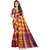 Rumon Checkered Handloom Handloom Cotton Linen Blend Saree (Blue, Yellow)
