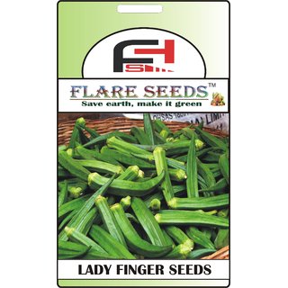                       FLARE SEEDS Lady Finger Seeds - 50 Seeds Pack                                              