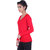 Ogarti woollen full sleeve V neck Red Women's  Cardigan