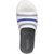 Fausto Men's White/Blue Casual Slip On Slider Thong Flip Flops