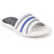 Fausto Men's White/Blue Casual Slip On Slider Thong Flip Flops