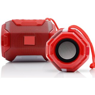 MZ A005 Bluetooth Speaker with Led Light USB Memory Card Slot Great for Travel Outdoor Use (Red)
