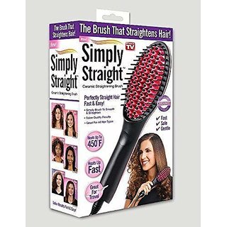 M-TRADE 100 HIGH QUALITY  SIMPLY STRAIGHT LCD just Comb Brush 2 In 1 Ceramic Hair Straightener