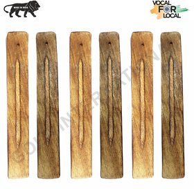 Gola International Natural Wood Incense Holder/Agarbatti Stand Gifts Wooden Handicrafts Standard (Pack of 6)