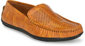 Men's Loafers Synthetic Leather Beige Casual Wear Shoes (KT-160)