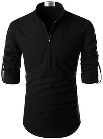 UniVibe Black Color Cotton Designer Shirt For Men