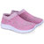 Women's Walking Shoes Sock Sneakers - Pink Color Fabric Slip On Air Cushion Lady Girls Modern Jazz Dance Easy Shoes