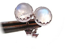 CEYLONMINE-moonstone stud Earrings Original & Effective Sterling Silver  Earrings For Women & Girls