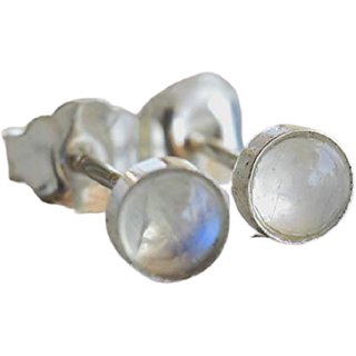 CEYLONMINE- Semi-Precious Moonstone silver Stud Beautiful Earring For Women & Girls CEYLONMINE- Semi-Precious Moonstone silver Stud Beautiful Earring For Women & Girls