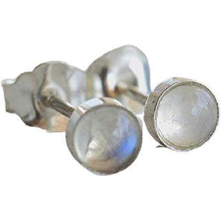                       CEYLONMINE- Semi-Precious Moonstone silver Stud Beautiful Earring For Women & Girls                                              