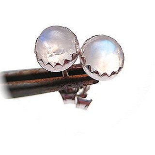                       CEYLONMINE-moonstone stud Earrings Original & Effective Sterling Silver  Earrings For Women & Girls                                              