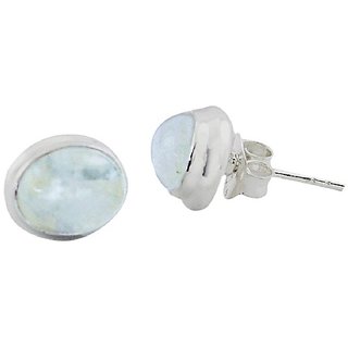                       CEYLONMINE- Semi-Precious Moonstone silver Stud Beautiful Earring For Women & Girls                                              