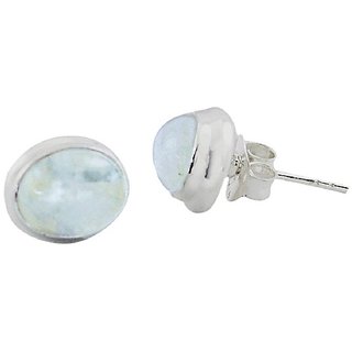CEYLONMINE- Semi-Precious Moonstone silver Stud Beautiful Earring For Women & Girls CEYLONMINE- Semi-Precious Moonstone silver Stud Beautiful Earring For Women & Girls