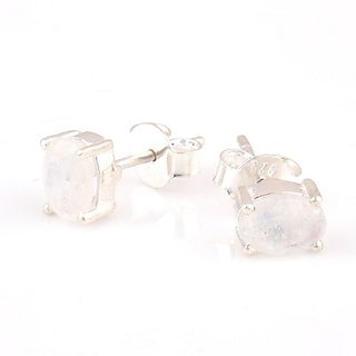                       CEYLONMINE-moonstone stud Earrings Original & Effective Sterling Silver  Earrings For Women & Girls                                              