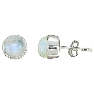 CEYLONMINE- Semi-Precious Moonstone silver Stud Beautiful Earring For Women & Girls CEYLONMINE- Semi-Precious Moonstone silver Stud Beautiful Earring For Women & Girls