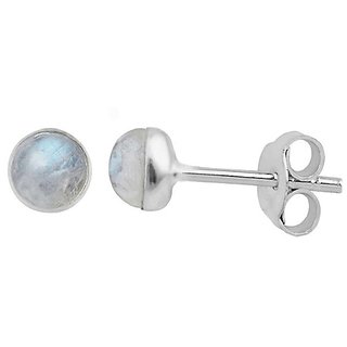 CEYLONMINE- Natural & Beautiful Stud Silver White Moonstone Stud Earrings For Women & Men CEYLONMINE- Natural & Beautiful Stud Silver White Moonstone Stud Earrings For Women & Men