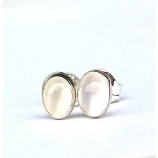 CEYLONMINE- Semi-Precious Moonstone silver Stud Beautiful Earring For Women & Girls CEYLONMINE- Semi-Precious Moonstone silver Stud Beautiful Earring For Women & Girls