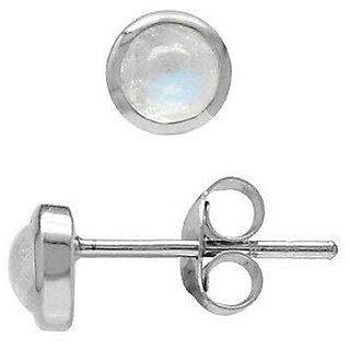 CEYLONMINE- Semi-Precious Moonstone silver Stud Beautiful Earring For Women & Girls CEYLONMINE- Semi-Precious Moonstone silver Stud Beautiful Earring For Women & Girls