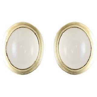 CEYLONMINE- Semi-Precious Moonstone Gold Plated Stud Beautiful Earring For Women & Girls CEYLONMINE- Semi-Precious Moonstone Gold Plated Stud Beautiful Earring For Women & Girls