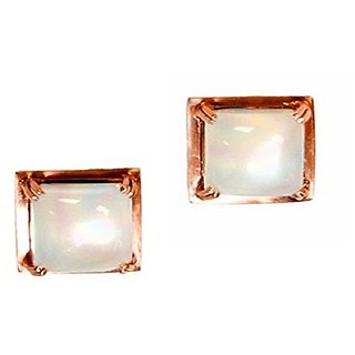                       CEYLONMINE- Semi-Precious Moonstone Gold Plated Stud Beautiful Earring For Women & Girls                                              