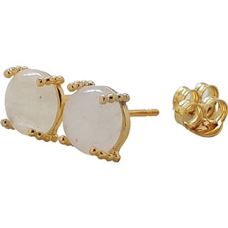                      CEYLONMINE-moonstone stud Earrings Original & Effective Gold Plated  Earrings For Women & Girls                                              