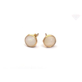                       CEYLONMINE- Natural Moonstone stud Gold Plated Earring For Women & Girls                                              
