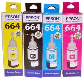 Original Epson 664 ink Colour Toner For Epson L Series Printers Set Of 4