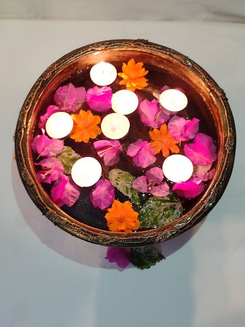 Buy Handmade Clay Water Pot For Flowers Diyas Candles Perfect For Drawing Room Home Dcor Office Dcor Show Piece Gift Online 349 From Shopclues