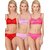 Pack of 3 Women's Net Bra and 3 Panty Set Combo - Random Color