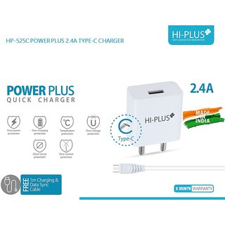 HP-525C POWER PLUS 2.4A TYPE-C CHARGER