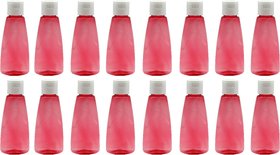 Harshpet Empty Refillable 100ml Fliptop Flat Bottle Red Set of 16