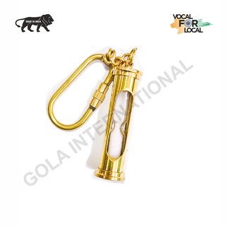                       Gola International Antique Decorative Designer (Sand Timer) Hourglass Keychain Pure Brass Pack of 1                                              