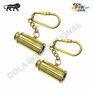                       Gola International Brass Telescope Keychain. Handicraft Keychain for car,Bike,Cycle and Home Keys Pack of 2                                              