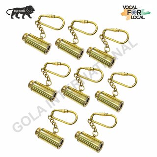                       Gola International Brass Telescope Keychain. Handicraft Keychain for car,Bike,Cycle and Home Keys Pack of 8                                              