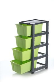 chest modular Green 4 pcs drawer Multicolor