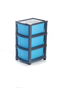 chest modular Blue 3 pcs drawer
