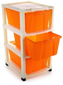 chest modular Orange 3 pcs drawer