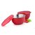 Pack Of 4 Microwave Safe Stainless Steel Plastic Coated Red Bowl 13 cm Each