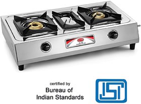 Padmini 2 Burner Stainless Steel Gas Stove CS 203 (ISI Mark)